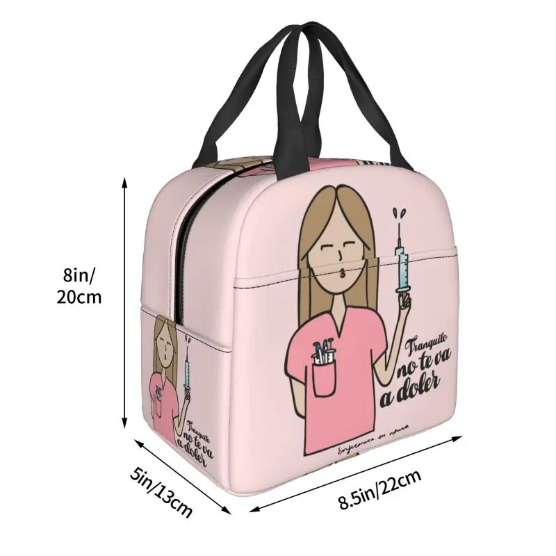 Enfermera En Apuros Dottore Infermiera Borsa per il pranzo Donna Dispositivo di raffreddamento portatile Scatola per il pranzo isolata termicamente Contenitore per alimenti Bento Box per picnic