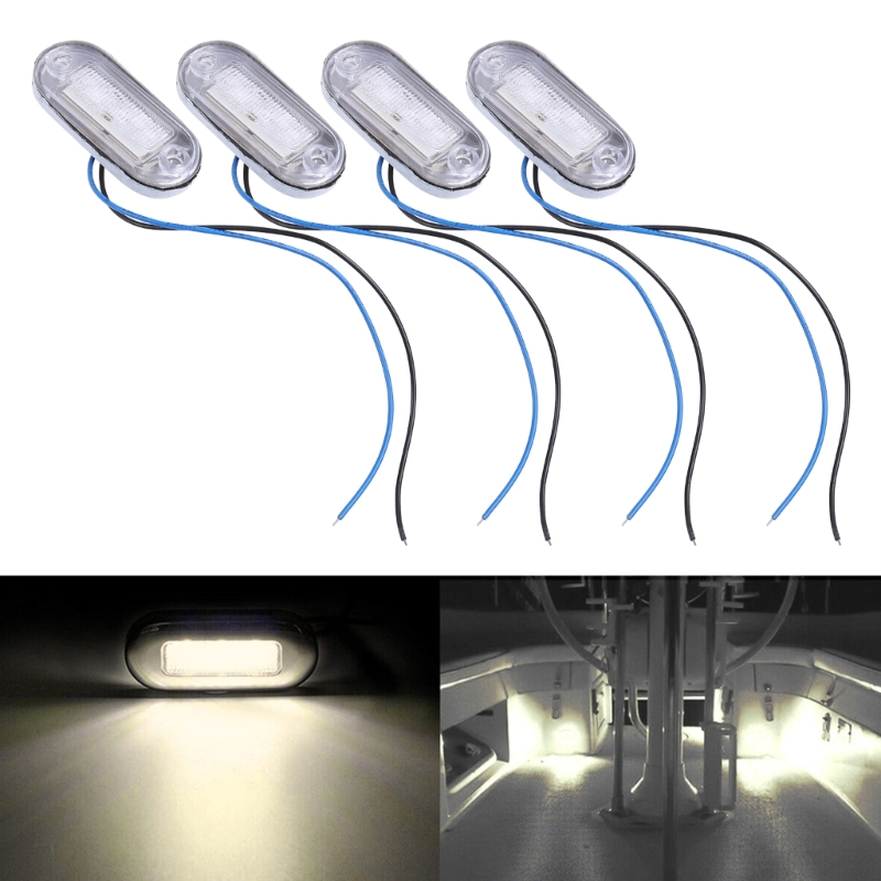 Barco marinho led luz de cortesia branco 12v 2000-4000k cabine deck gangway escada cauda lâmpada à prova dwaterproof água iate acessórios 4 pçs