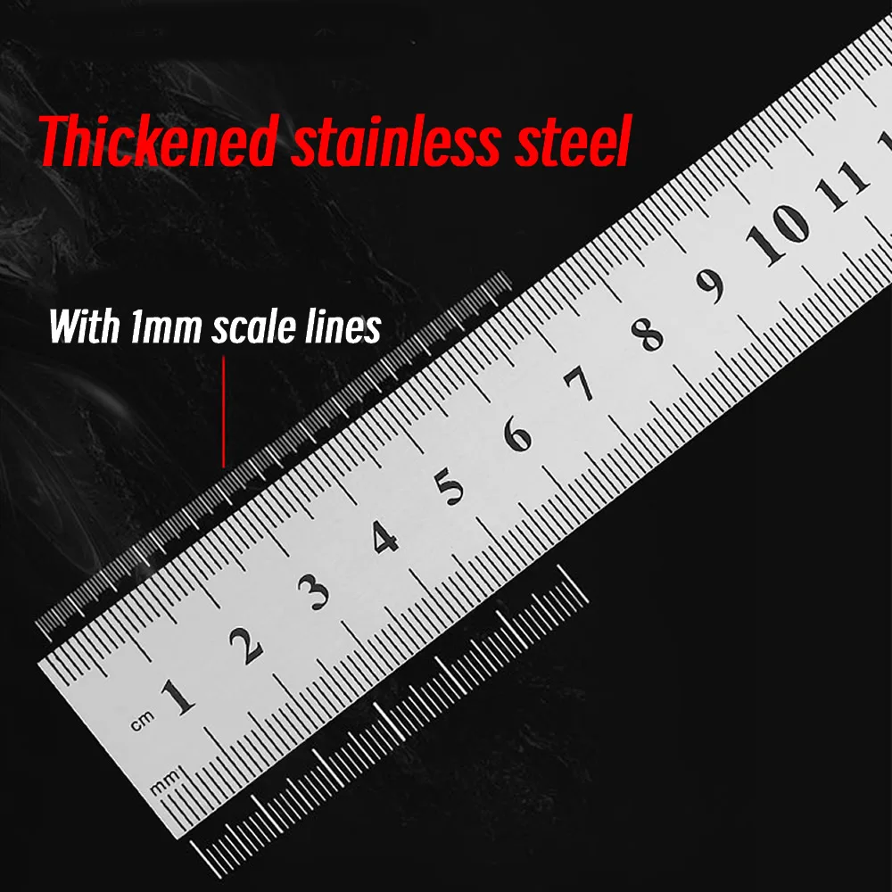 10P 15-30cm Acciaio inossidabile Metallo Righello dritto Precisione Double Sided Precisione Strumento di misurazione Scala Accessori righello metrico