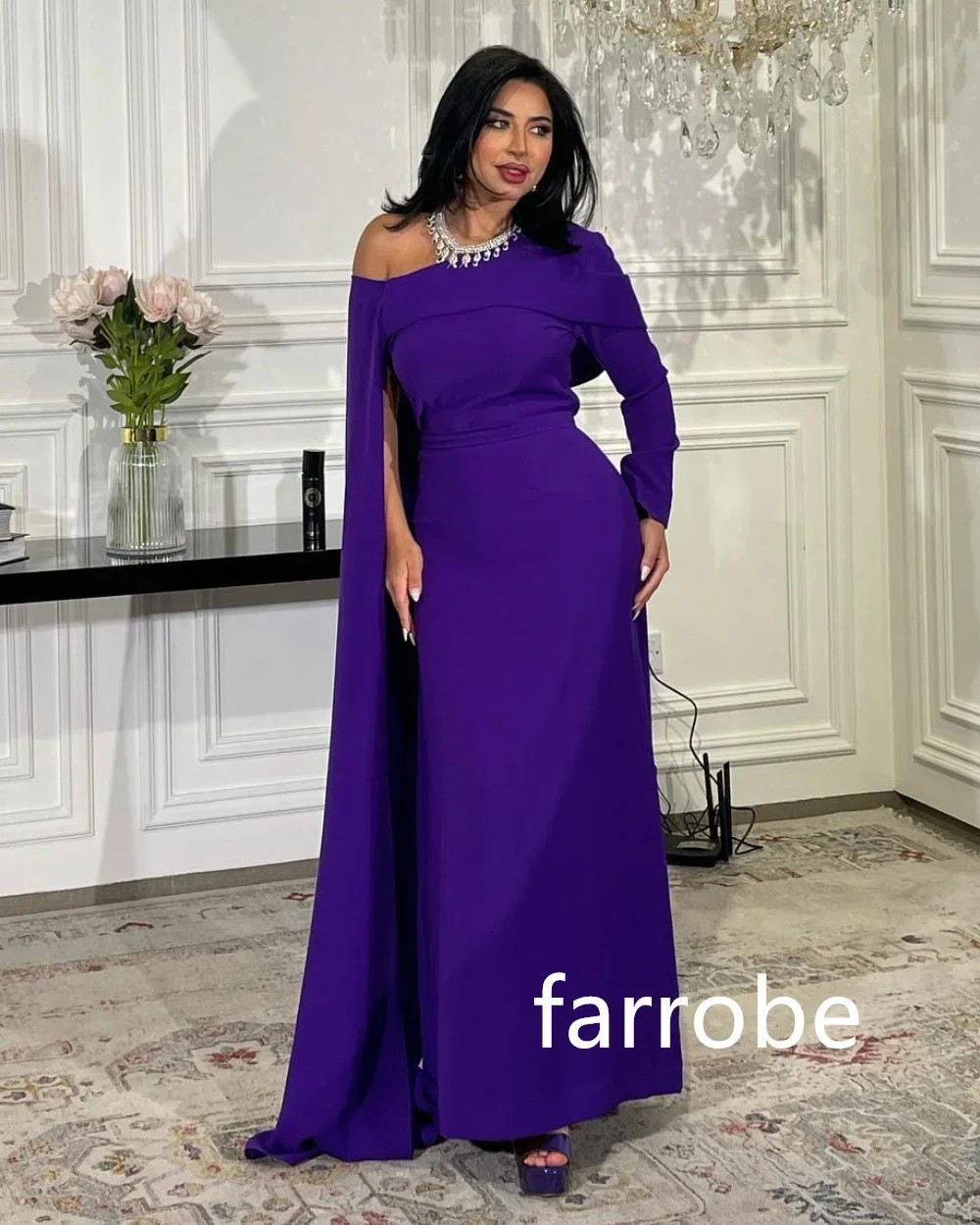 ที่กําหนดเองอย่างเป็นทางการ JERSEY Pleat A-Line Off-The-Shoulder MIDI ชุดเดรสพรหมคลาสสิกประณีตสไตล์โมเดิร์น Pastrol จีน