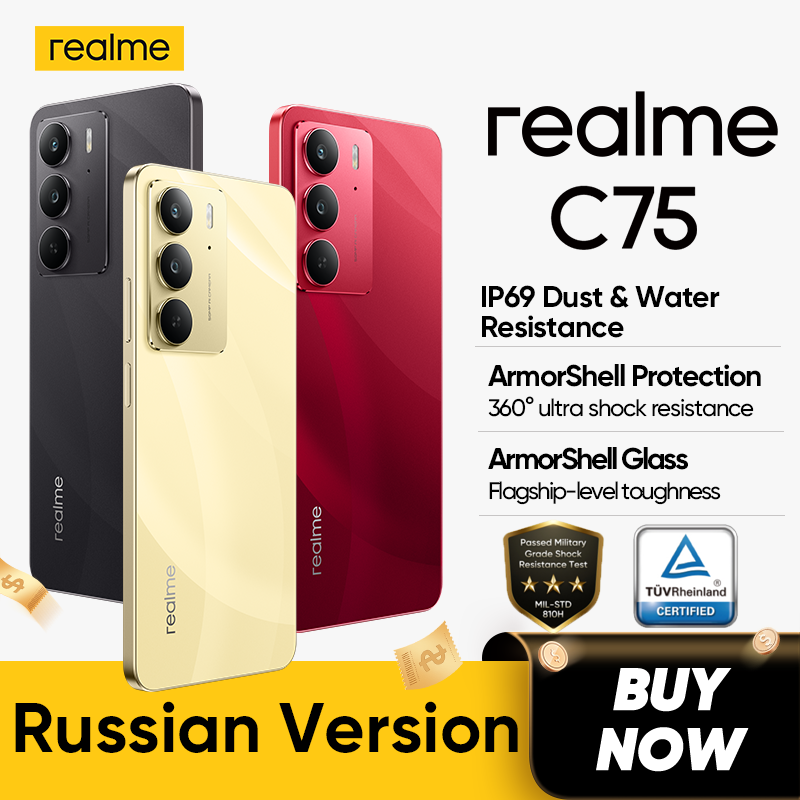 [Estreno mundial] realme C75 Smartphone 5828mAh Batería Helio G92 Max Chipset 45W Carga 6,72 ''90Hz Pantalla 50MP Cámara NFC IP69