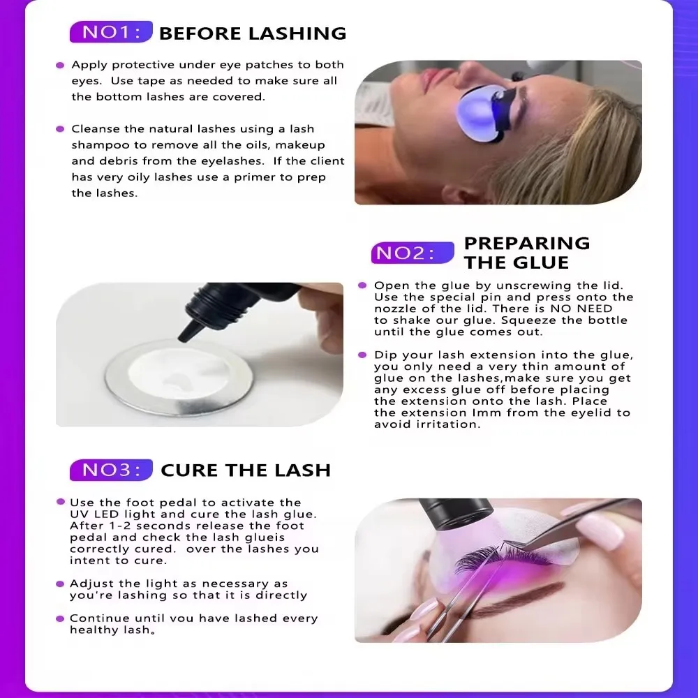 5W A Eyelashs Tweezers with Led Light Uv Eyelash Extensions Light Lamp Uv Lash Extension Glue Light on Tweezers
