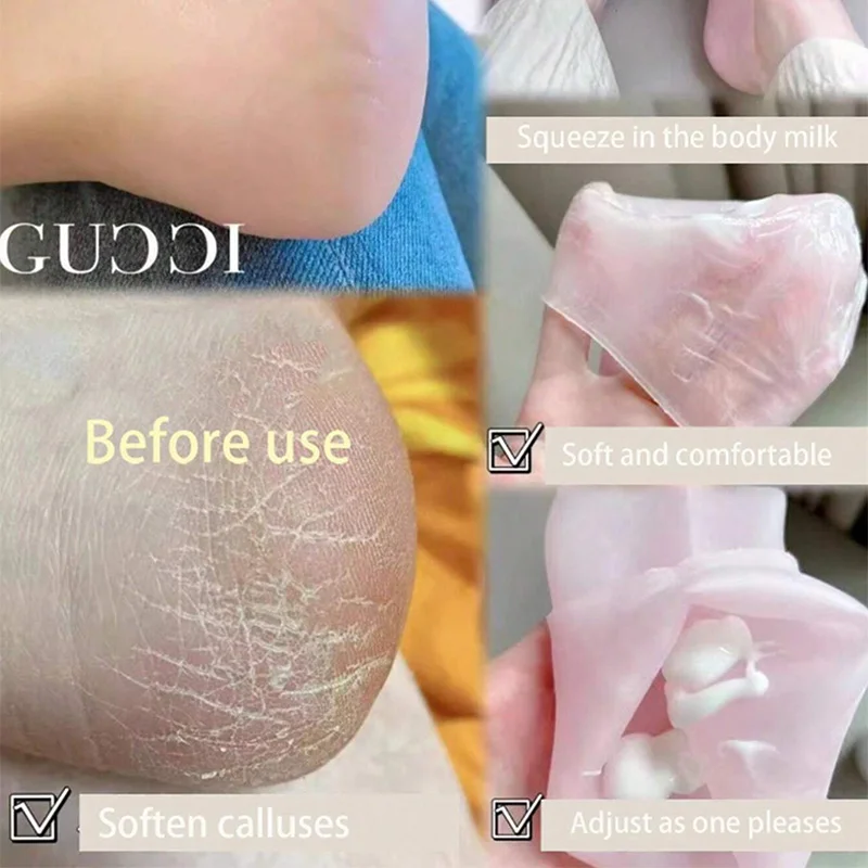 Universelle Silikon-Fußreparatur-Fußmaske, feuchtigkeitsspendende Fuß-Spa-Maske, befeuchtet effektiv Fußschutz, Socken, Fußpflege-Werkzeug