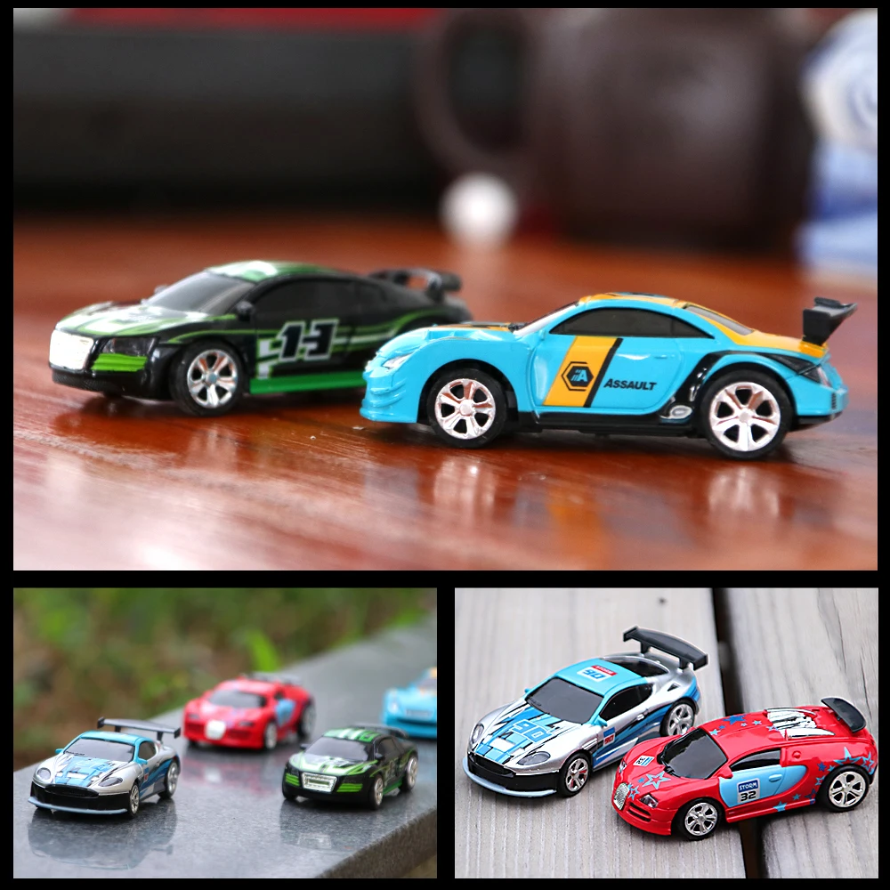 1:58 รีโมทคอนโทรล MINI RC รถแบตเตอรี่ดําเนินการรถแข่ง PVC กระป๋องแพ็คเครื่อง Drift-Buggy บลูทูธวิทยุควบคุมของเล่นเด็ก