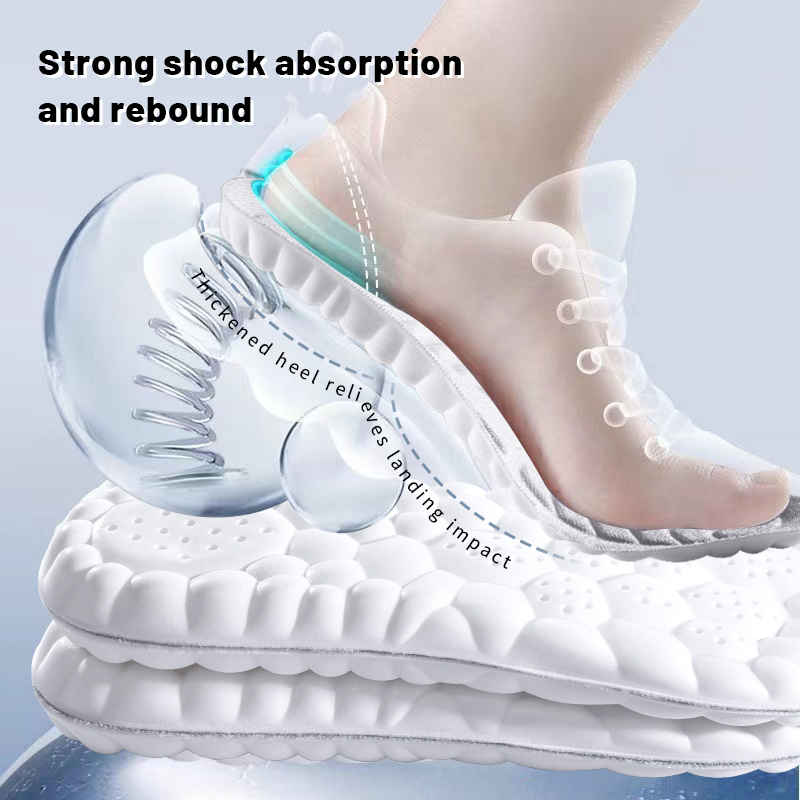 Sport Insoles 4D Latex Super Soft High Elasticity Shoe Pads Anti-pain Deodorant Cushion Arch Support Running Insoles Foot Insole