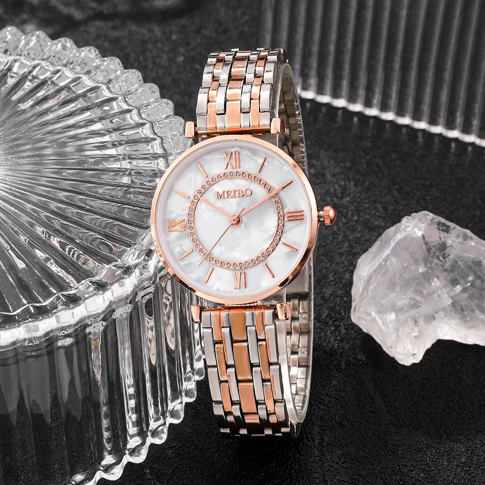 Reloj de pulsera de cristal de lujo para mujer