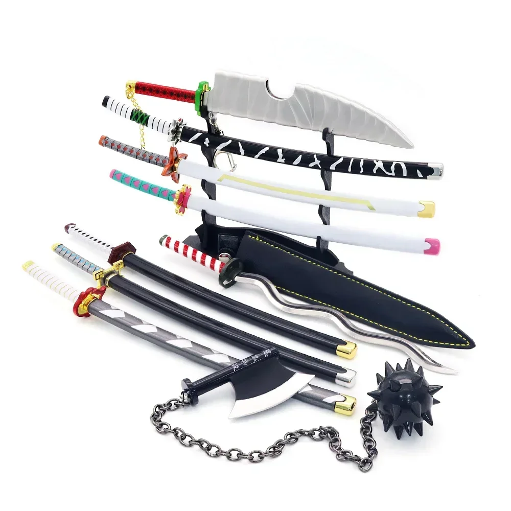 9 Chiếc Demon Slayer Thanh Kiếm Agatsuma Zenitsu Nichirin Lưỡi Dao Thanh Kiếm Katana Samurai Hoàng Gia Nhật Bản Thanh Katana Anime Vũ Khí Móc Khóa Đồ Chơi