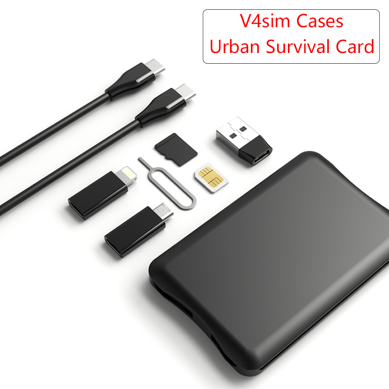 Urban Survival Card Multifunktions-Datenleitung umwandlung skopf Wireless Charger Universal Universal tragbare Aufbewahrung tasche