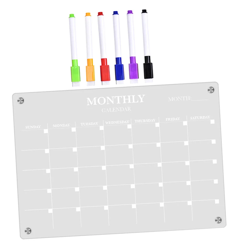 Magnetic Whiteboard Kitchen Plate Fridge Dry Erase Calendar Practical Acrylic Blank Board Schedule Transparent With Pen