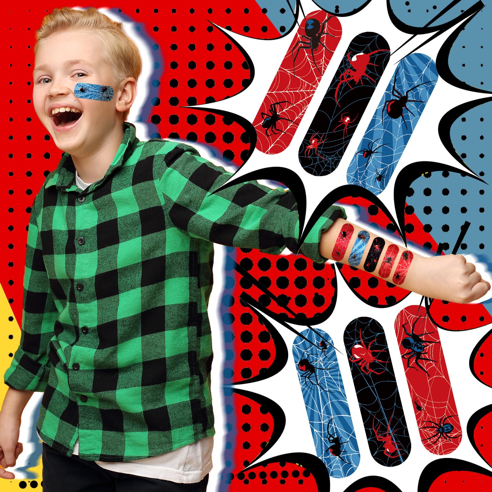 30/50pcs Cartoon Cute Spider Band Aid Wound Dressing Patch Plaster Skin Tape First Aid Disposable Breathable Adhesive Bandages