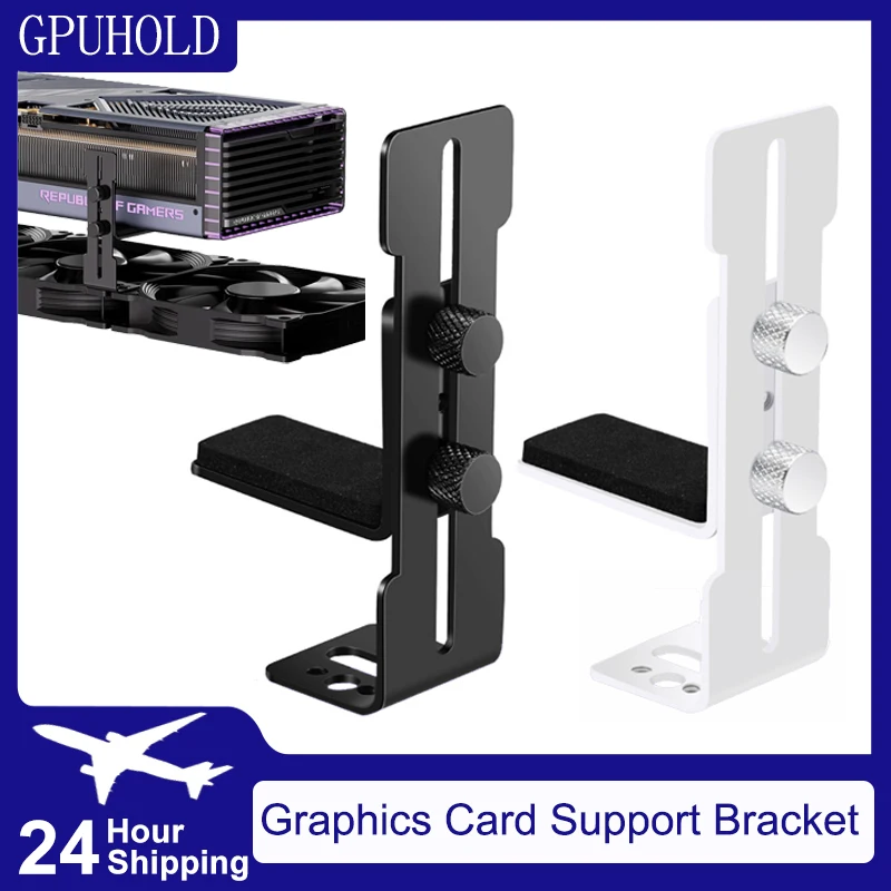 GPUHOLD Suporte para placa gráfica Suporte para placa de vídeo ajustável Suporte GPU para ITX/ATX Desktop PC Case Acessório para evitar flacidez