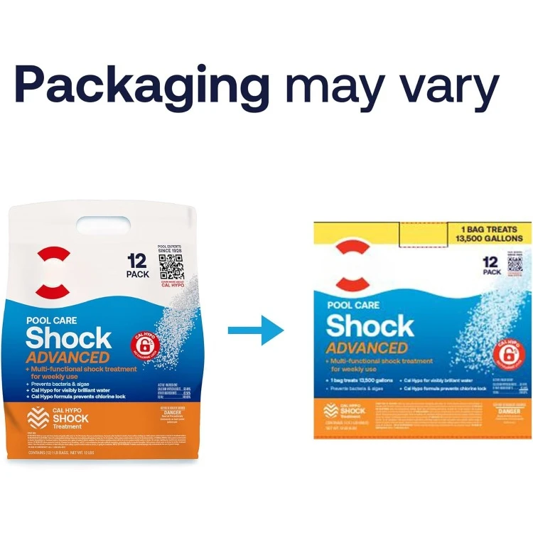HTH 52037R Pool Care Shock Advanced, Swimming Pool Chemical - Cal Hypo Formula, Prevents Bacteria & Algae, Restores Crystal Clea