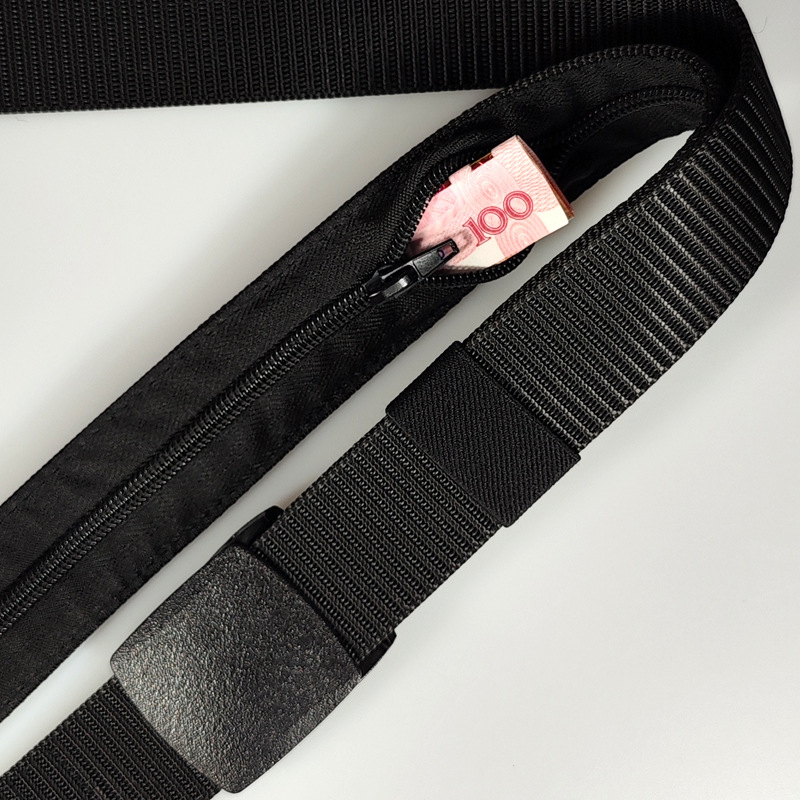 Men's Outdoor Tactical Storage Belt Nylon Invisible Hiking Cycling Anti Theft Wallet Belt Multi Functional Pants Belt