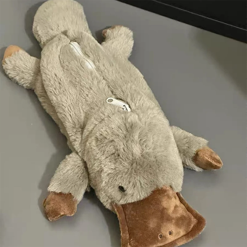 น่ารัก Platypus ดินสอกระเป๋าเครื่องสําอาง Plush ปากกากระเป๋าขนาดใหญ่ความจุกระเป๋าอุปกรณ์โรงเรียนเครื่องเขียนกล่อง