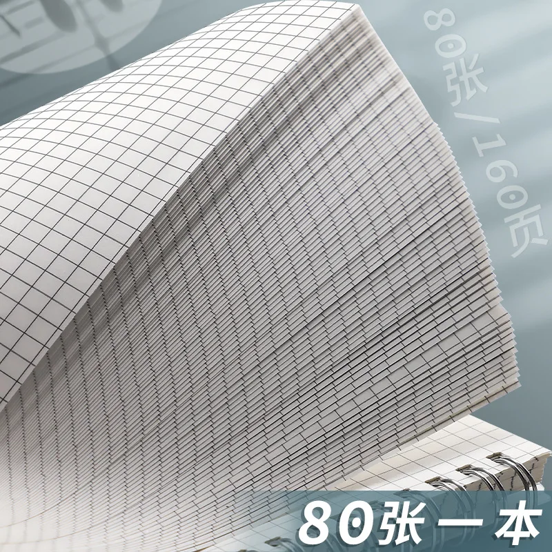 A4 A5 B5 Spiral Book Coil Notebook 120 Sheets 240 Pages Grid Notebook PP Cover
