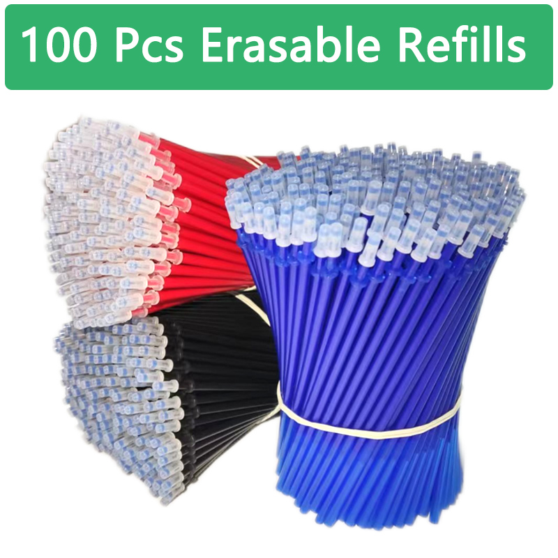 100 Pz/set Kawaii Cancellabile Ricarica Penne Cancellabili Penna Gel schizzo Scrittura di Cancelleria per Notebook materiale scolastico carino bambini matita