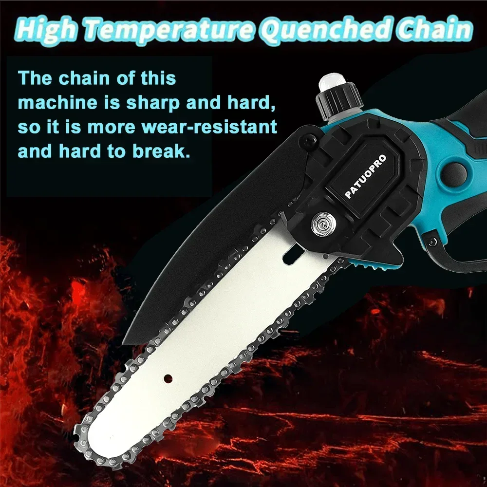 6 Inch Brushless Electric Chain Saw Cordless Portable Tree Branch Logging Chainsaw Garden Tool For Makita 18V Battery(No Batery)