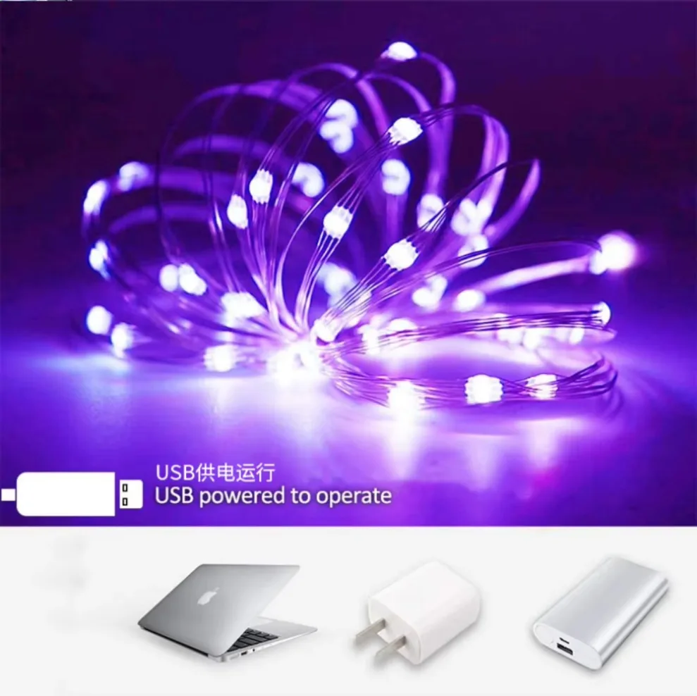 20M USB impermeabile luci a LED stringa filo di rame argento ghirlanda luci leggiadramente per la ghirlanda di decorazioni per feste di nozze di Natale