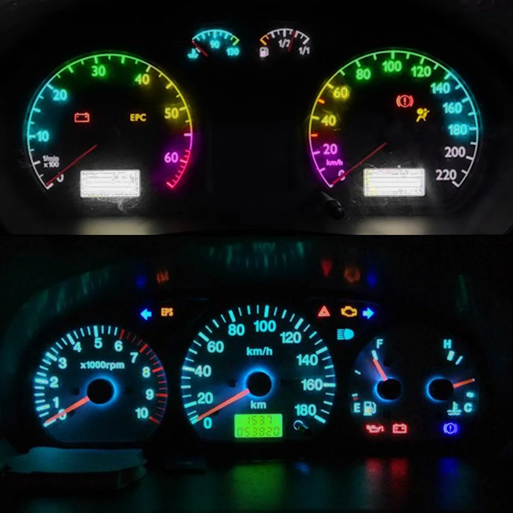 10 Uds T5 bombilla Led 3SMD 3030 Chips tablero de instrumentos de coche superbrillante lámpara de Panel de instrumentos indicador de calentamiento de tablero automático luz de cuña 12V