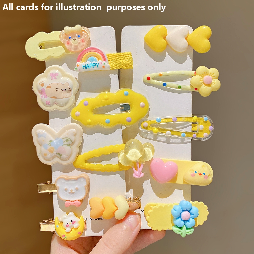 14-częściowe urocze żółte spinki do włosów są słodkie i wszechstronne