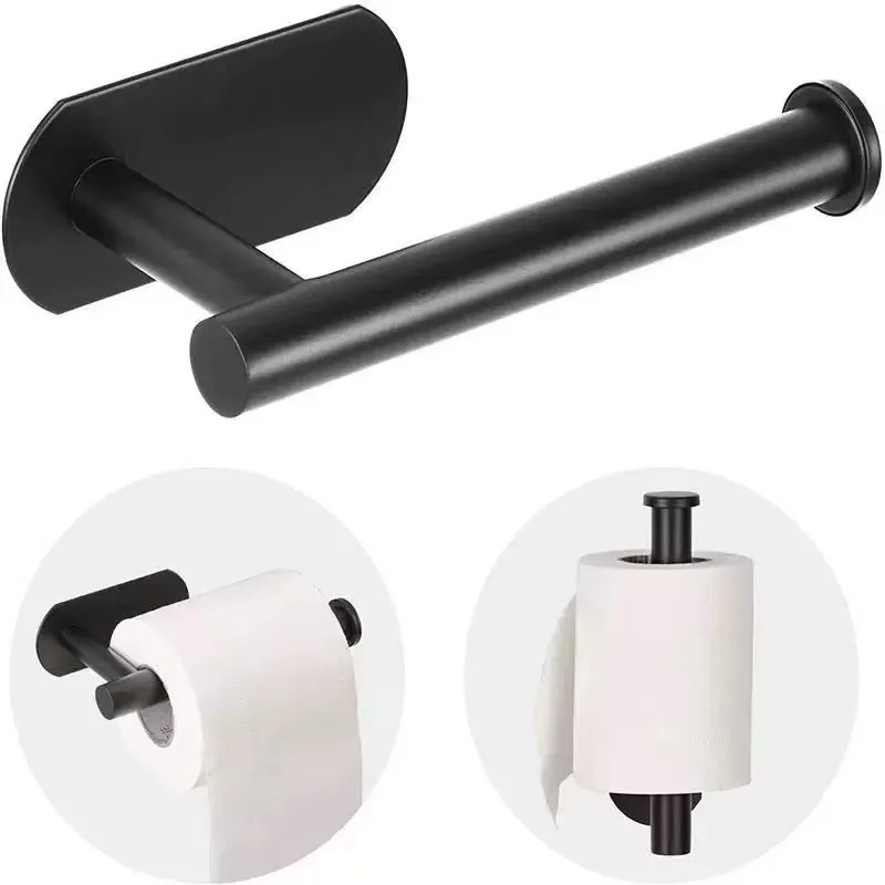 Portarotolo autoadesivo per carta igienica Portarotolo in acciaio inossidabile per bagno Portarotolo per carta igienica senza punzonatura Gancio da cucina Portaoggetti