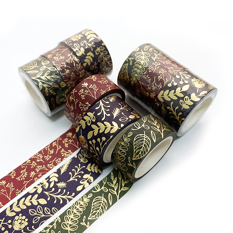 3 Cuộn Washi Băng Đặt Vàng Lá Trang Trí Dính Tape Kawaii 5M Scrapbooking Washitape Sticker Nhật Ký Văn Phòng Phẩm Mặt Nạ Tap