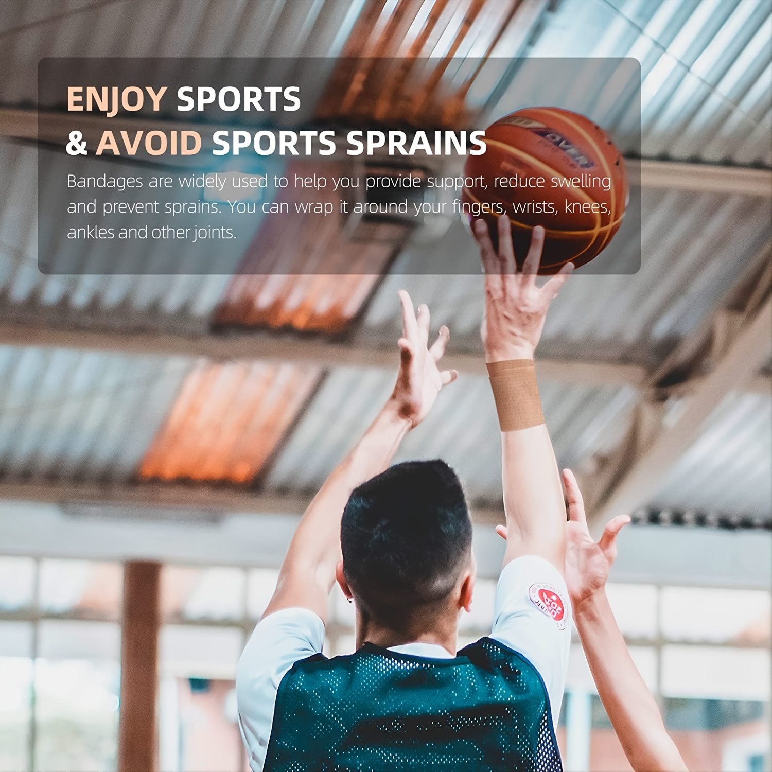 24 rollos de vendaje autoadhesivo Kindmax blanco, cinta elástica transpirable deportiva no tejida para dedos para primeros auxilios de muñeca y tobillo