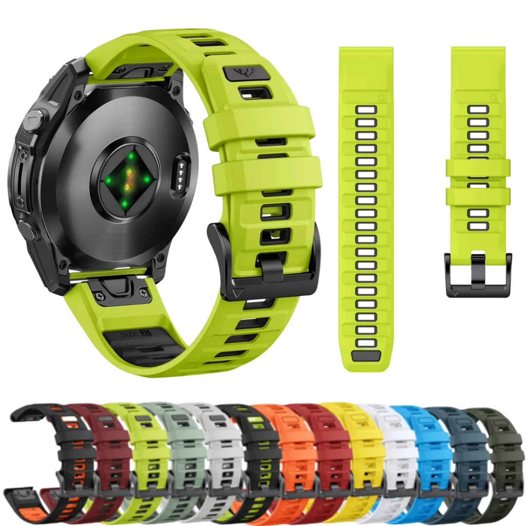 QuickFit 26mm 22mm Sport Siliconen Horlogeband Voor Garmin Fenix 8 E 47mm 51mm 7X7 Pro 6 6X/Epix Gen 2/Enduro 3 Band Armband