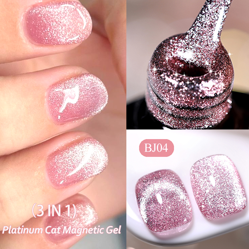 LILYCUTE 7 мл 3 в 1 Платиновый розовое золото Cat Магнитный гель-лак для ногтей Moonlight Магнитный гель-лак с блестками Полуперманентный УФ-гель