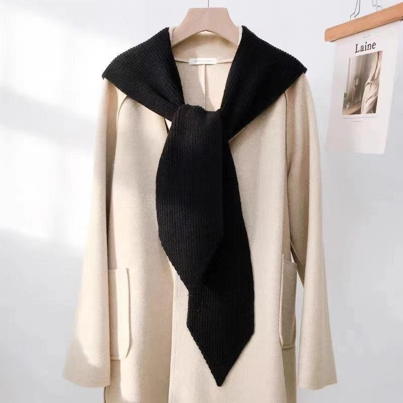 Korea Hat Scarf Set Women Knitted Hooded Shawl Balaclava Hat Winter Thicken Keep Warm Scarf Wool Pullover Hat Gothic Accessories