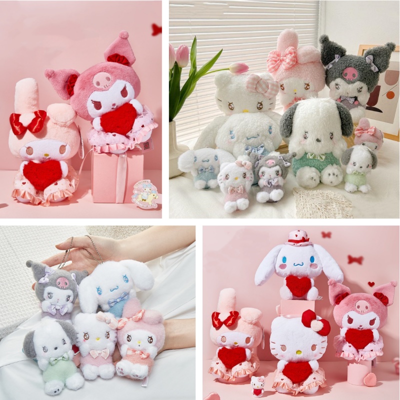 Новый стиль, оригинальные плюшевые куклы Sanrio Hello Kitty Kurom Melody Cinnamon Pochacco, мягкие игрушки, подарки на Рождество и день рождения
