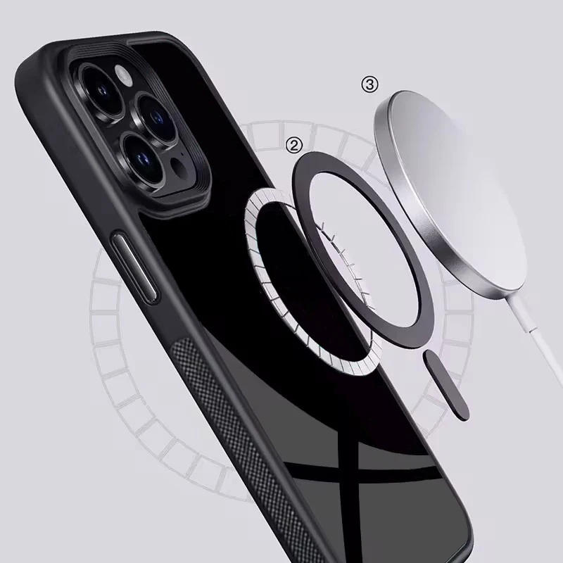 Casing ponsel magnetis kodok jamur, casing penutup pengisian daya nirkabel untuk iPhone 16 15 14 Plus 13 12 Mini 11 Pro Max Magsafe