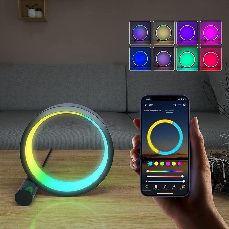 6/10 Zoll Smart LED Nachtlicht RGB Desktop-Atmosphäre Schreibtisch lampe App Remote Musik Rhythmus Lichter Spiel Schlafzimmer Nacht dekoration