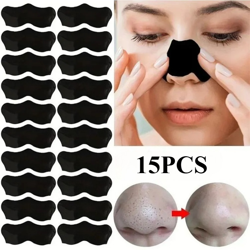 15pcs Blackhead Nose Strips Deep Cleansing Nasal Spot Facial Dot Stickers Nose Mask Shill For Acne & Black Head - Dropship