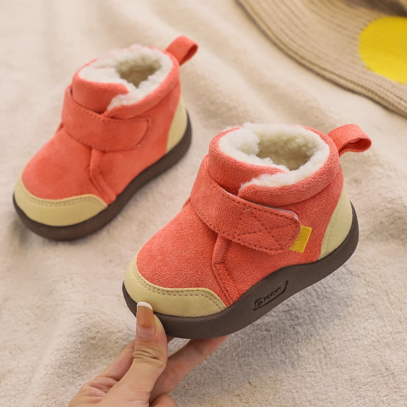 Niemowlęce buty dla małego dziecka zimowe dziewczynek chłopięce buty śniegowe ciepłe pluszowe zewnętrzne miękkie dno antypoślizgowe buty dziecięce buty dziecięce