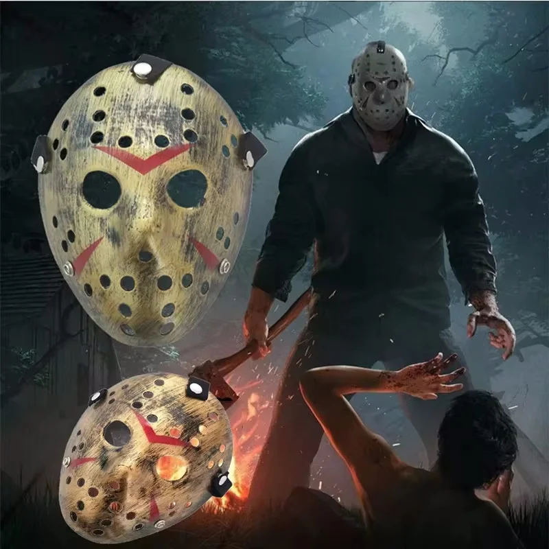 Prezent film maska ​​hokejowa Jason Voorhees piątek 13. Horror straszna maska ​​impreza z okazji Halloween Cosplay maski dla dorosłych mężczyzn Halloween
