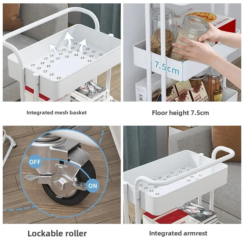 Beauty Salon Rolling Trolley Cart Cosmetic Storage Cart Makeup and Lash Organizing Furniture for Salon Use