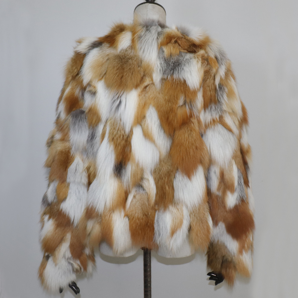 女性のための本物のキツネの毛皮のコート,冬のジャケット,豪華なオーバーコート,ナチュラルレッド,女性のファッション,暖かくて厚いスタイル,100% 本物