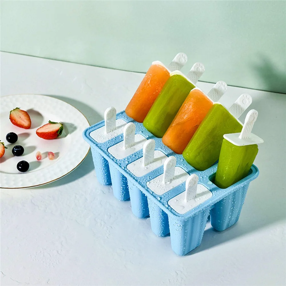 Popsicle molds 10 Pieces Popsicle Molds Silicone BPA Free Ice Pop Easy Release Popsicle Mold 10 sticks Ice Pop Easy Release Mold