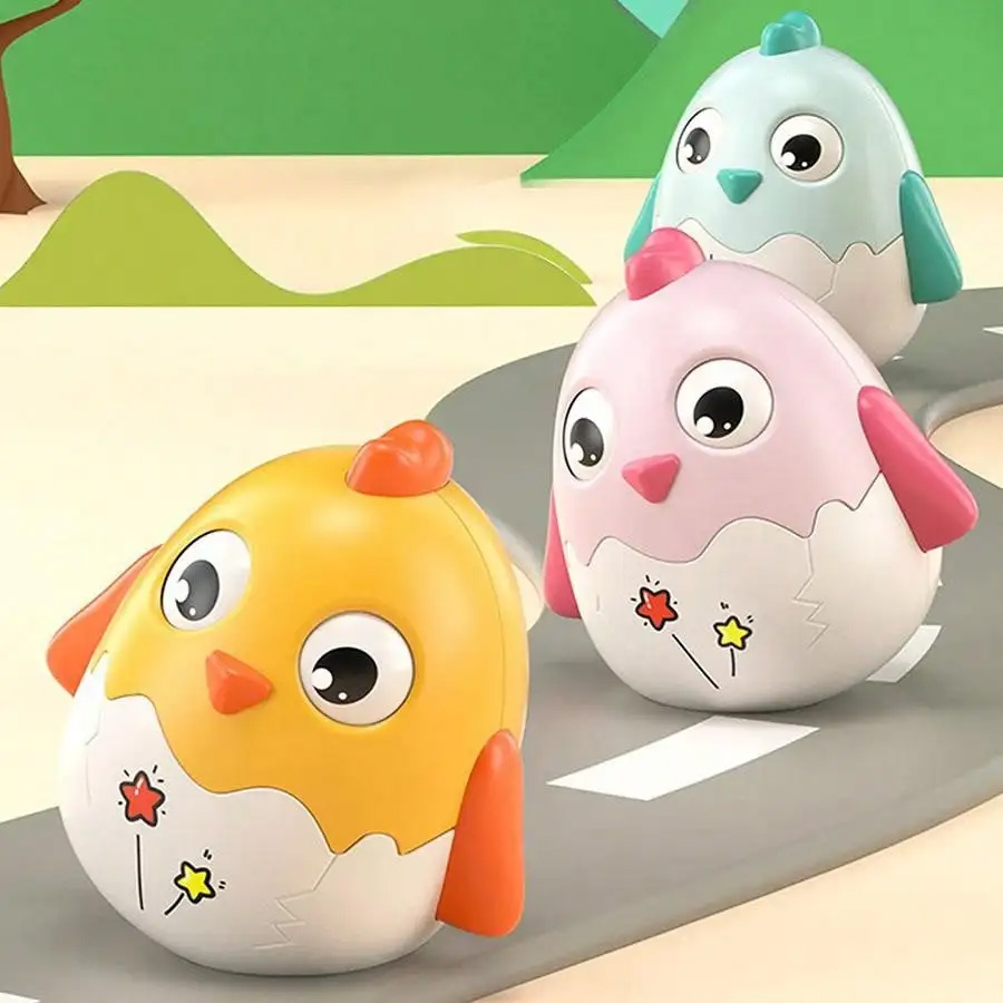 Jouets éducatifs cloche de gobelet de poulet ronde pour cultiver les jouets pour enfants de développement émotionnel, visuel et intellectuel de bébé