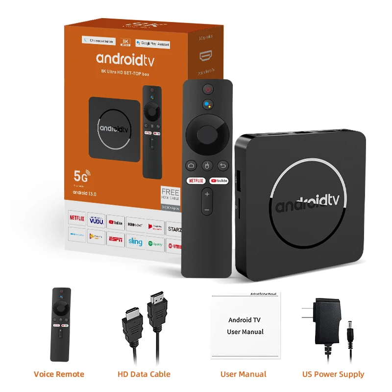 Q1 atv android 13 8k hdr smart tv box allwinner h313 2gb16gb duplo wifi bt5.0 set top box media player estéreo surround youtube