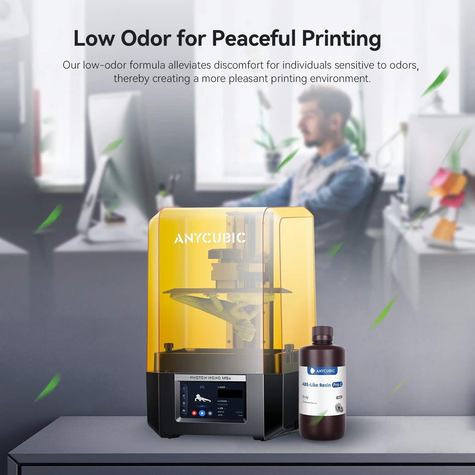 ANYCUBIC-Polyresin fotossensível, alta precisão, resina com encolhimento mínimo para impressora LCD 3D, ABS Pro 2, 405nm