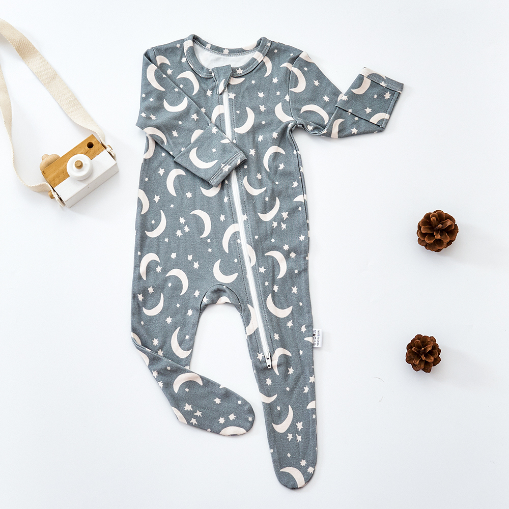 Happyflute Vestiti per bambini Morbido pagliaccetto per neonato Modello nordico Tuta per leggings a maniche lunghe per neonato in cotone di bambù