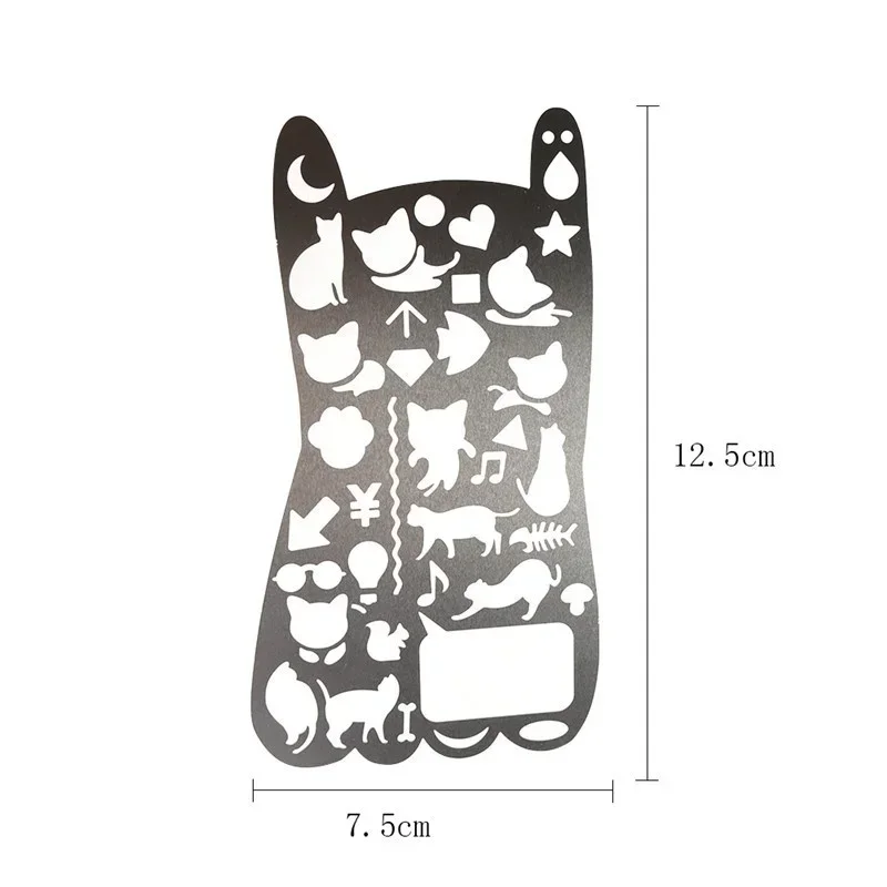 Portable Stainless Steel Stencils Hollow Ruler Travel Diary Notebook Drawing DIY Tool