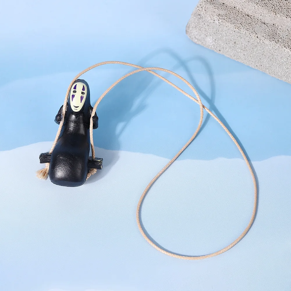 Bonito anime ornamentos de carro sem rosto masculino pingente de carro espelho retrovisor pingente presente aniversário acessórios de decoração automática