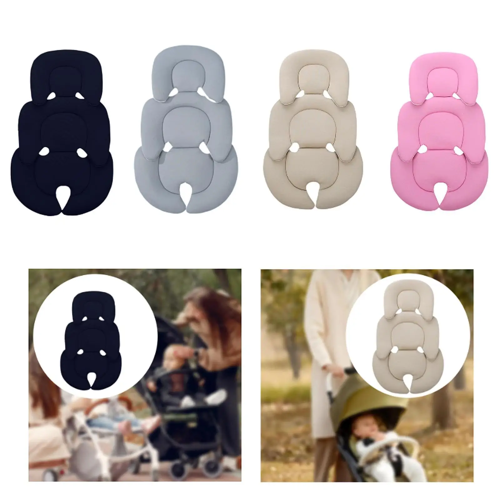 Cojín para cochecito de bebé, cómodo cojín de inserción de asiento para cochecito de coche