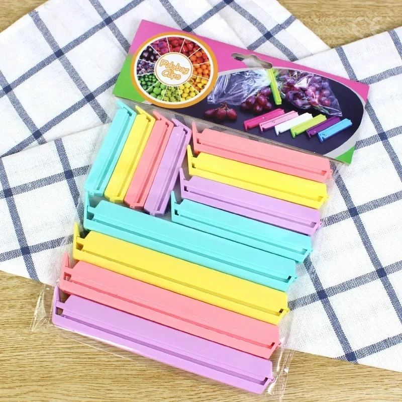 12Pcs Airtight Food Bag Clips Reusable Leakproof Plastic Sealer for Snacks, Chips, Cereal | Dishwasher Safe Kitchen Accessories