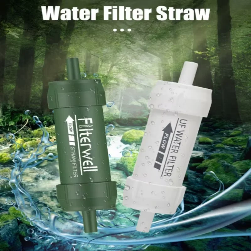 Outdoor Mini Waterfilter Stro Camping Zuivering Draagbare Wandelen Waterzuiveraar voor overleving of noodbenodigdheden