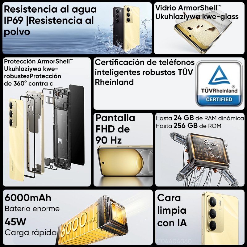 [Estreno mundial] realme C75 Smartphone Helio G92 Max Chipset 5828mAh Batería 45W Carga 6,72 ''90Hz Pantalla 50MP Cámara NFC IP69