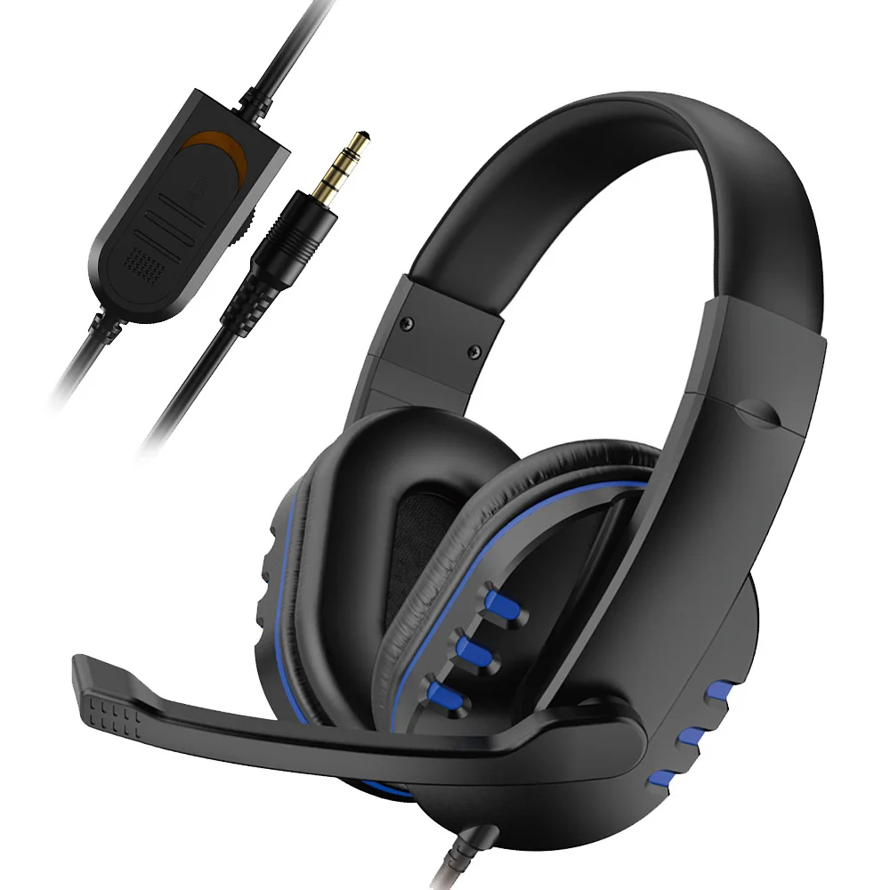 Auriculares con cable de 3,5mm para juegos, auriculares de música para PS4 Play Station 4, juego, PC, Chat, ordenador con micrófono